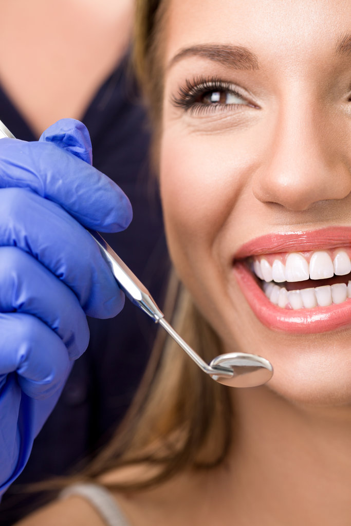 woman with healthy teeth at dentist, dental care